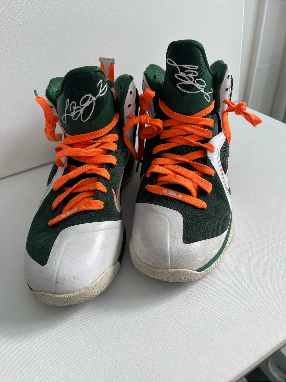 Nike Kids Green and Orange High-Top Sneakers